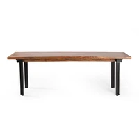 Modern Industrial Dining Bench: Black + Country Brown