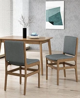 Contemporary Upholstered Dining Chair Set With Rubberwood Frame