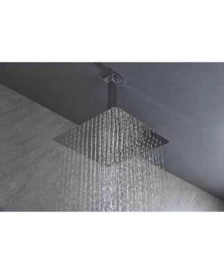 Simplie Fun High-Pressure Rainfall Shower Head: 304 Stainless Steel, Self-Cleaning