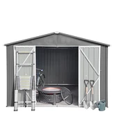 Streamdale Furniture 10FTx12FT Outdoor Storage Shed with Punched Vents and Hinged Door