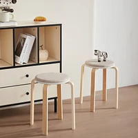 Set of 4 Stackable Bentwood Stools for Dining, Kitchen, Classroom
