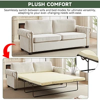 83.8" Convertible Sleeper Sofa Bed with Folding Mattress