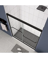 Streamdale Furniture Bypass Sliding Shower Door, 56"-60"W x 70"H, 1/4" Tempered Glass, Matte Black