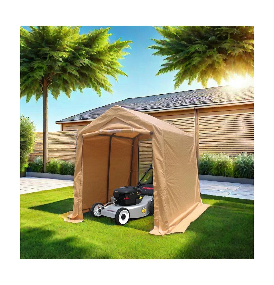 Simplie Fun 7x8FT Outdoor Storage Shed for Motorcycle, Atv, Tools