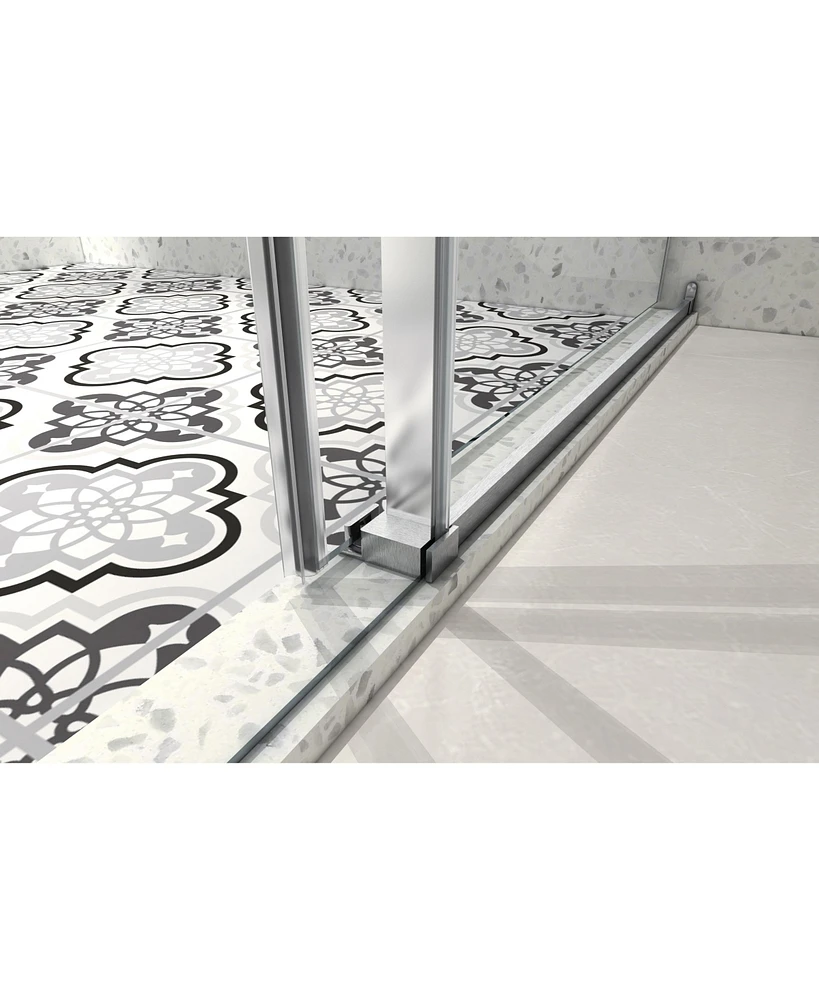 Streamdale Furniture Chrome Frameless Shower Door with Soft-Closing Function