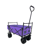 Streamdale Furniture Folding Wagon with Canopy, All-Terrain Wheels, and Storage