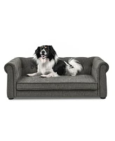 Streamdale Furniture Elevated Dog Sofa Bed for Medium & Large Dogs, Dark Grey