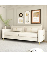 Simplie Fun Velvet Sofa with Gold Legs