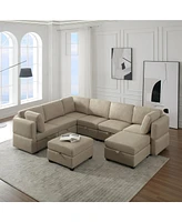 Simplie Fun Modular Sectional Sofa with Storage, Adjustable Arms & Backs