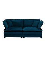 Streamdale Furniture 4-Piece Chenille Sectional Sofa with Ottomans