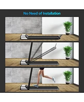 Slickblue Ultra-thin Electric Folding Motorized Treadmill with Lcd Monitor Low Noise