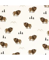 Hudson Baby Infant Boy Cotton Fitted Crib Sheet, Wild Buffalo, One Size