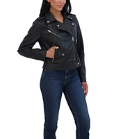 Sebby Collection Women's Faux Leather Biker Jacket