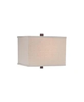 Tahoe Industrial Rustic Table Lamp 26" High with Table Top Dimmer Natural Slate Tan Rectangular Box Shade for Bedroom Living Room House Home Beds