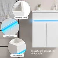 Elegant 16" Bathroom Vanity with Radar Sensing Light and Ample Storage