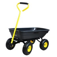 Folding Poly Garden Dump Truck, 10" Pneumatic Tires, 300 lb Capacity