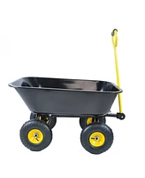 Streamdale Furniture Folding Poly Garden Dump Truck, Steel Frame, 10" Pneumatic Tires