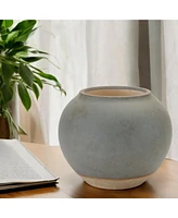 Slickblue Modern Two-Tone Ceramic Vase 8.5 Inch Diameter