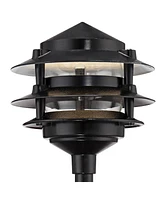 John Timberland Three-Tier Pagoda 11" High Black Modern Led Landscape Path Light