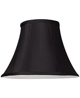 Springcrest Black Stretch Small Bell Lamp Shade 6" Top x 12" Bottom x 9 Slant x 8.5" High (Spider) Replacement with Harp and Finial