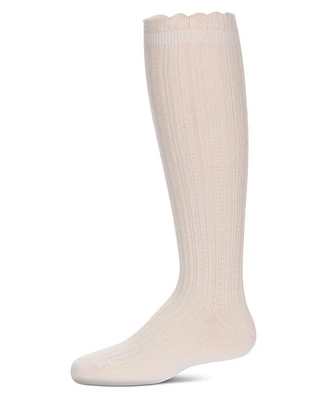 MeMoi Big Girls Crochet Ruffle Design Knee High Socks