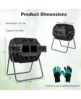 Slickblue 360° Rotatable Tumbling Composter with 2 Sliding Doors