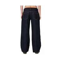 Edikted Petite Raelynn washed low rise jeans