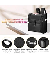Byootique Soft Sided Makeup Backpack Portable Travel Barber Cosmetic Storage Organizer Travel with Heat Isolation Side Pocket Removable Pouch for Make