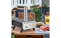 Slickblue Outdoor Pizza Oven Portable Wood Pellet Pizza Stove with 12 Inch Round Rotatable Pizza Stone