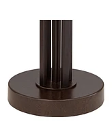 Andes Rustic Farmhouse Industrial Table Lamp with Table Top Dimmer 27.5" Tall Oil Rubbed Bronze Metal Stacked Double Drum Shade for Living Room B