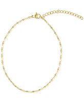 Adornia Gold Tarnish Resistant Adjustable 9-11" Herringbone, Valentina and Mariner Chain Anklet Set