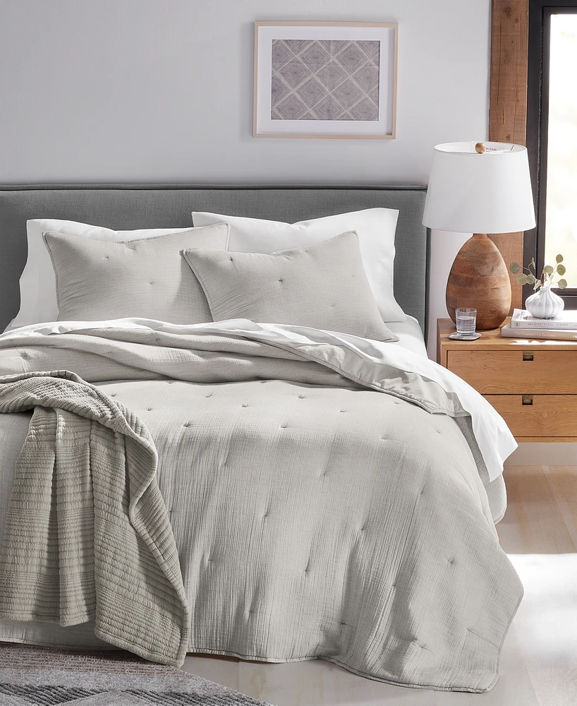 Oake Airy Gauze Stripe Coverlet, Full/Queen, Created for Macy's