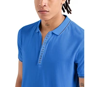 A|X Armani Exchange Men's Short Sleeve Logo-Placket Polo Shirt