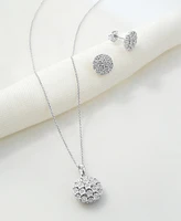 Diamond Cluster 18" Pendant Necklace (1/10 ct. t.w.) in Sterling Silver, Created for Macy's