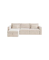 Simplie Fun Luxurious Velvet U-Shape Sectional Sofa with Storage