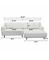 Skonyon 2-Piece Sofa Couch Upholstered L-Shape Sectional Sofas Sets for Living Room