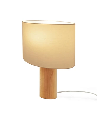 Mia 15.75" Midcentury Led Table Lamp with Maple Wood Base