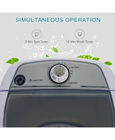 Portable Mini Washing Machine Semi-Automatic Washer and Spinner Combo with Single Tub-Grey