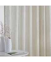 Hlc.me Emily Faux Linen Semi Sheer Transparent Rod Pocket Back Tab Lightweight Window Curtains Wide Panels