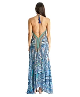 La Moda Clothing Women's Maxi Halterneck Dress