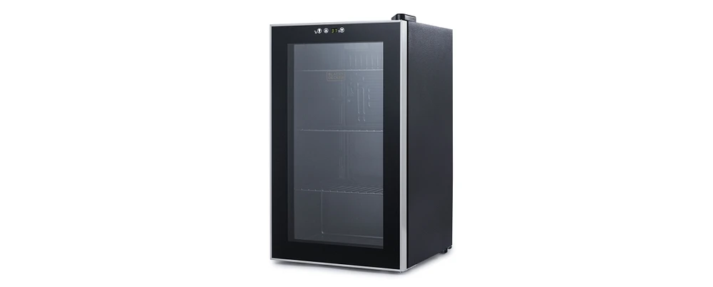 Black & Decker 2.4 Cu. Ft. Beverage Cooler with Double Pane Glass Door Drink Fridge with 76-Can Capacity