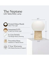 Brightech Neptune 12" Led Table Lamp with Natural Stone Base