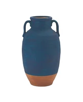 Slickblue Ceramic Urn Vase Featuring Terra Cotta Accent