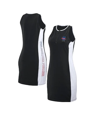 Wear by Erin Andrews Women's Black Philadelphia Phillies Colorblock Quarter-Zip Sleeveless Dress