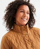 Style & Co Petite Quilted Stand-Collar Jacket, Created for Macy's