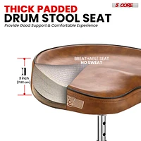 5 Core Drum Throne Padded Guitar Stool Height Adjustable Ergonomic Music Chair For Adults And Kids w Anti Slip Rubber Feet - Ds Ch Br Sdl