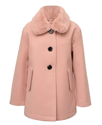 Michael Kors Big Girls Faux Wool Jacket