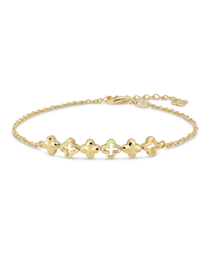 Devata Clover Chain Bracelet in 14K Gold, 6.5 in adj to 7.5 in