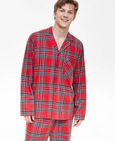 Holiday Lane Men's Brinkley Plaid Notch Collar Matching Family Pajamas Set, Created for Macy's