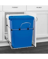 Rev-a-shelf Double Pull Out Trash Can 35 Qt for Kitchen, BluWht, Rv-18KD-11RC-S